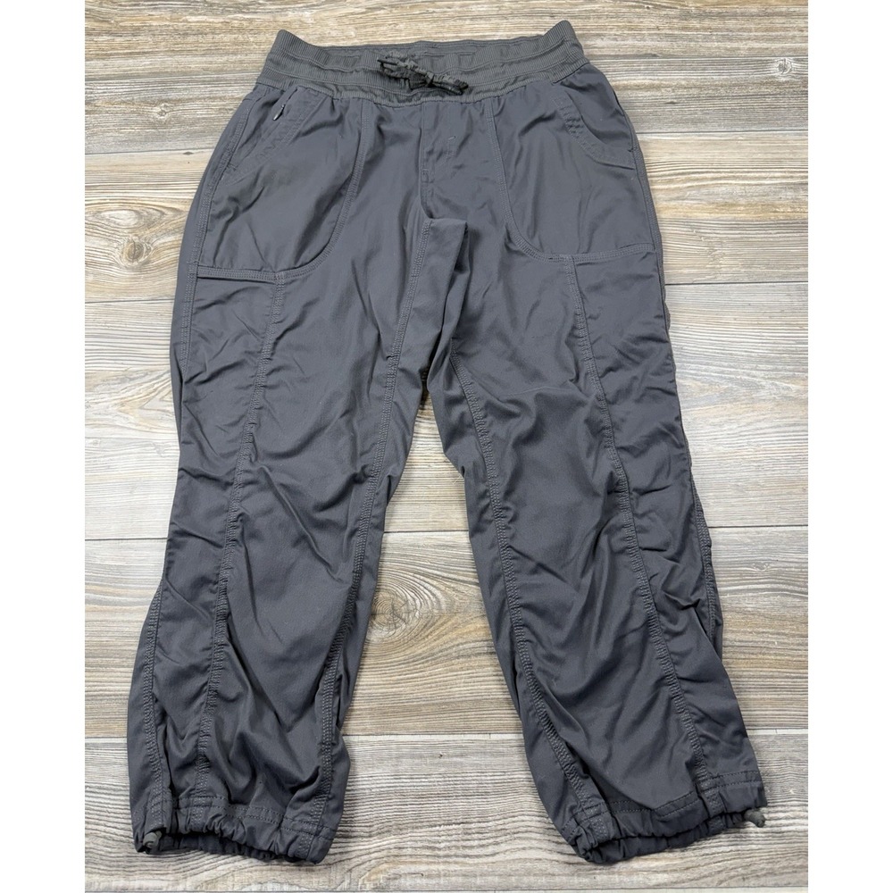 The North Face Aphrodite Capri Pants Women's S Black Nylon Drawstring HAS STAIN